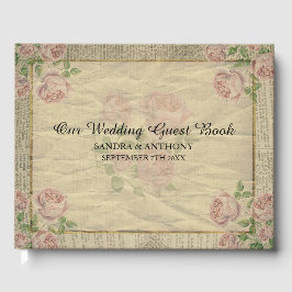 Elegante Vintage Wörterbuchausgabe mit Rose Gästebuch