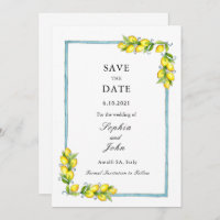 Elegante Vintage Zitronen Save the Date