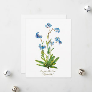 Elegante, vintagebotanische Vergissmeinnicht-Blume Feiertagskarte