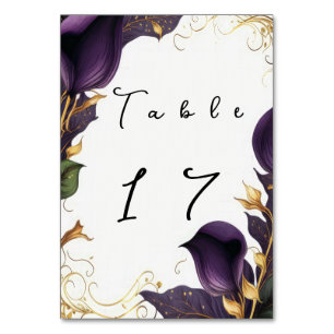 Elegante Violet Calla Lily Frame Tischnummer