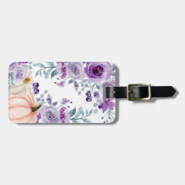 Elegante Violet Lila Blumenpumpen Wasserfarbe Gepäckanhänger