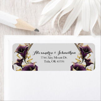 Elegante Violet Lila Calla Lilies Wedding Return