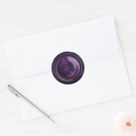 Elegante Violet Lila Monogram Wax Siegel Stickers