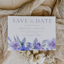 Elegante Violet Lila Watercolor Hochzeit Save The Date