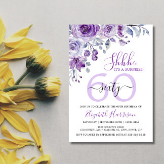 Elegante Violet Rose Florenz Einladung