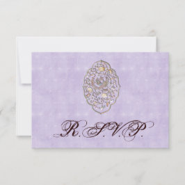Elegante Violet Vintage Wedding UAWG RSVP Karte
