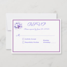 Elegante Violets Response Card RSVP Karte