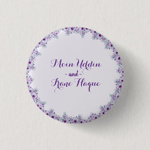 Elegante violette Blume Button