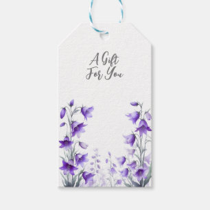 Elegante violette Blumen Geschenkanhänger