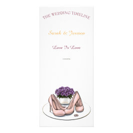 Elegante violette Blumen Lesbische Hochzeitszeitle Werbekarte