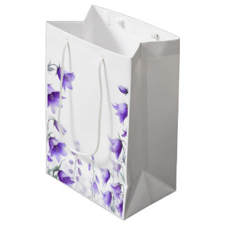 Elegante violette Blumen Mittlere Geschenktüte