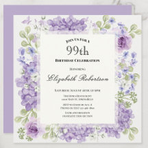 Elegante violette Blumen zur 99. Geburtstagsfeier