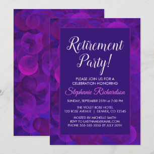 Elegante violette Einladung zur Pensionierungsfeie