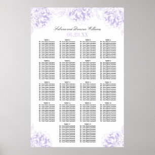 Elegante violette graue florale Pfingstrosen-Hochz Poster