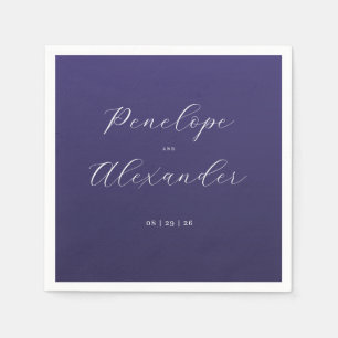 Elegante violette Kalligrafie Serviette
