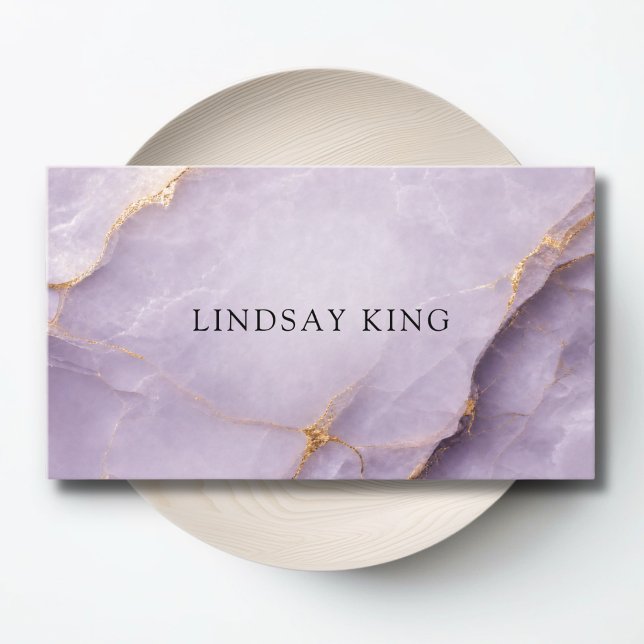 Elegante Violette Marmor-QR-Code-Visitenkarte Terminkarte (Elegant Violet Marble QR Code Business Card)