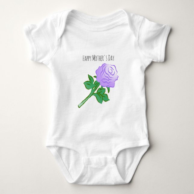 Elegante Violette Rose Baby Strampler (Vorderseite)