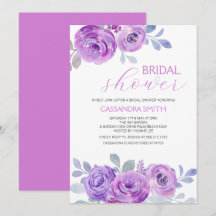 Elegante Violette Rosen Grüne Florale Brautparty 