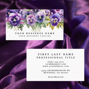 Elegante violette Stiefmütterchen-Blumen Visitenka Visitenkarte