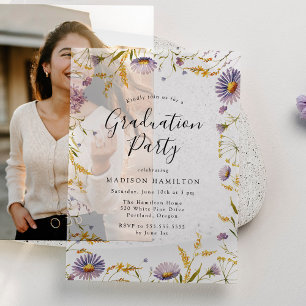 Elegante violette und gelbe Blumen-Abschlussfeier
