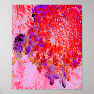 Elegante violette und orange Limelight-Hortensie Poster