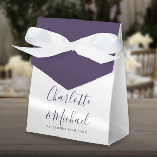 Elegante violette Unterschriften-Hochzeit Geschenkschachtel