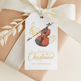 Elegante Violin Weihnachtsmusik Geschenkanhänger