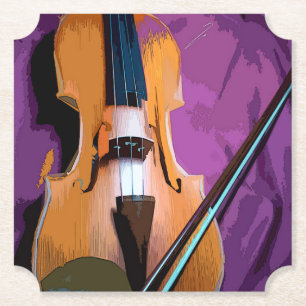 Elegante Violine auf Lila Seide, geformt Untersetz Untersetzer