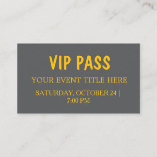Elegante VIP-Pass-Veranstaltungsticketkarte Visitenkarte
