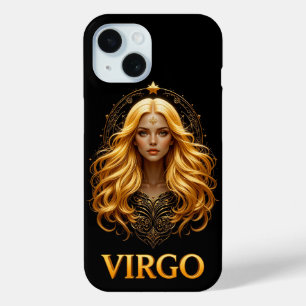 Elegante Virgo-Sternzeichen-Illustration mit Gold Case-Mate iPhone Hülle