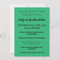Elegante Virtual Baby Shower Einladung