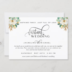 Elegante Virtual Wedding Invi Einladung