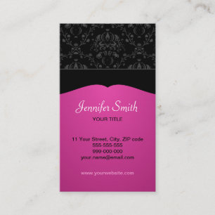 Elegante Visitenkarte des rosa und schwarzen