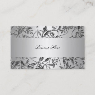 Elegante Visitenkarte Florales Silber Schild