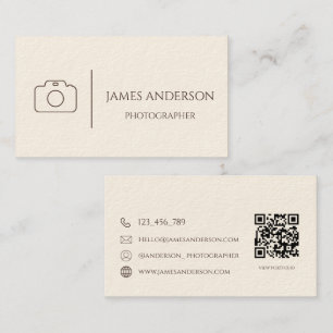 Elegante Visitenkarte für Fotografen in Creme und