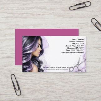 💜 Elegante Visitenkarte für Friseursalons im lila