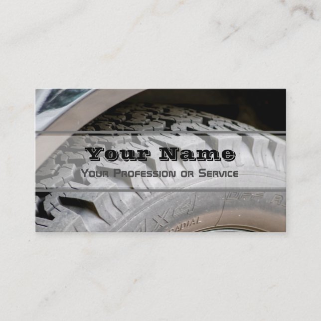 Elegante Visitenkarte für Rad- und Reifenexperten (Vorderseite)