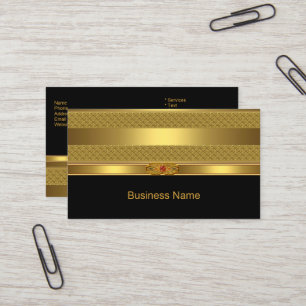 Elegante Visitenkarte Gold-Dekor Rot Juwel Bild