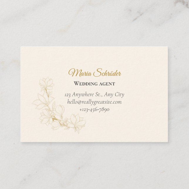 Elegante Visitenkarte in Rosa & Gold (Rückseite)