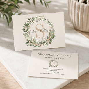 Elegante Visitenkarte mit botanischem Monogramm un