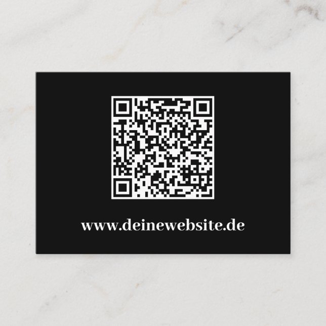 Elegante Visitenkarte mit QR Code Schwarz Vorlage (Vorderseite)