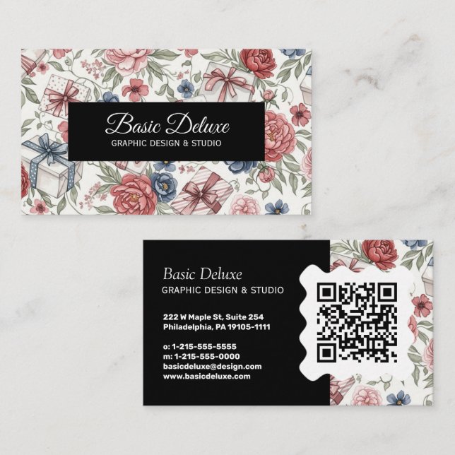 Elegante Visitenkarte - QR-Code  (Vorne/Hinten)