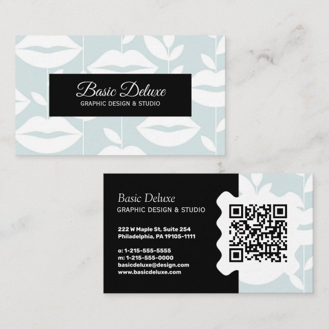 Elegante Visitenkarte - QR-Code  (Vorne/Hinten)
