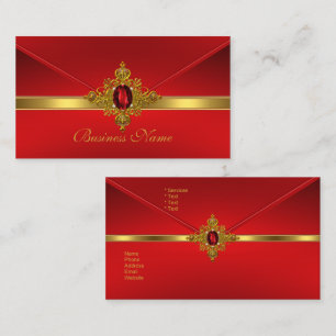 Elegante Visitenkarte Rot Goldene Zierleiste Roter