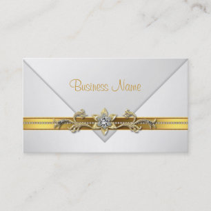 Elegante Visitenkarte White Gold Jewel Trim