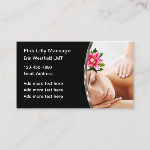 Elegante Visitenkarten für Massagetherapie Visitenkarte