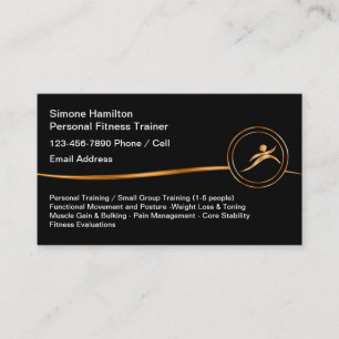 Elegante Visitenkarten für Personal Fitness Traine Visitenkarte
