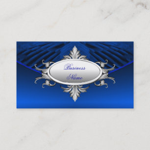 Elegante Visitenkarten-Kunst Deco Blau Silber Plak Visitenkarte