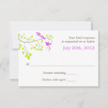 Elegante Vögel auf Baumzweig Lila und grüne UAWG