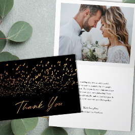 Elegante Vögel einer Feather-Foto-Hochzeit Dankeskarte